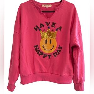 Sequined Sweatshirt Smiley